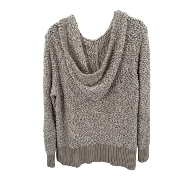 GreenTea Popcorn Knit Hooded Tan Sweater w/Ribbed Hem & Sleeves Size XXL - Picture 2 of 5